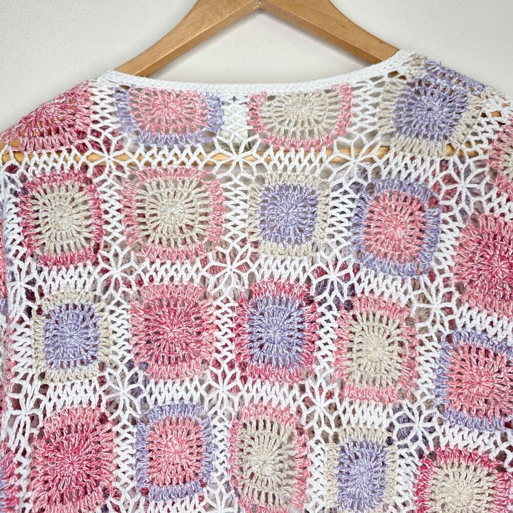 Appleseed’s Grannycore Crochet Patchwork Cardigan XL Petite Granny Square Knit - Picture 10 of 10